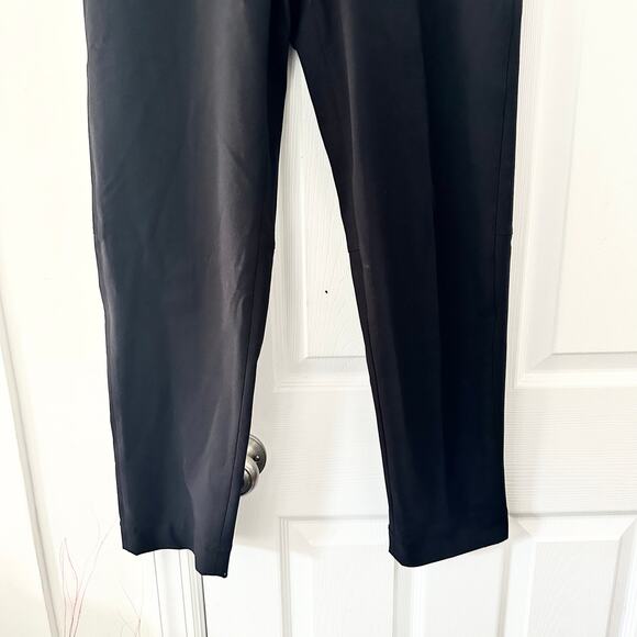 Prada Black Nylon Red Tab Mid Slim Straight Leg Dress Pants Side Zip IT 40 Women - Picture 3 of 11